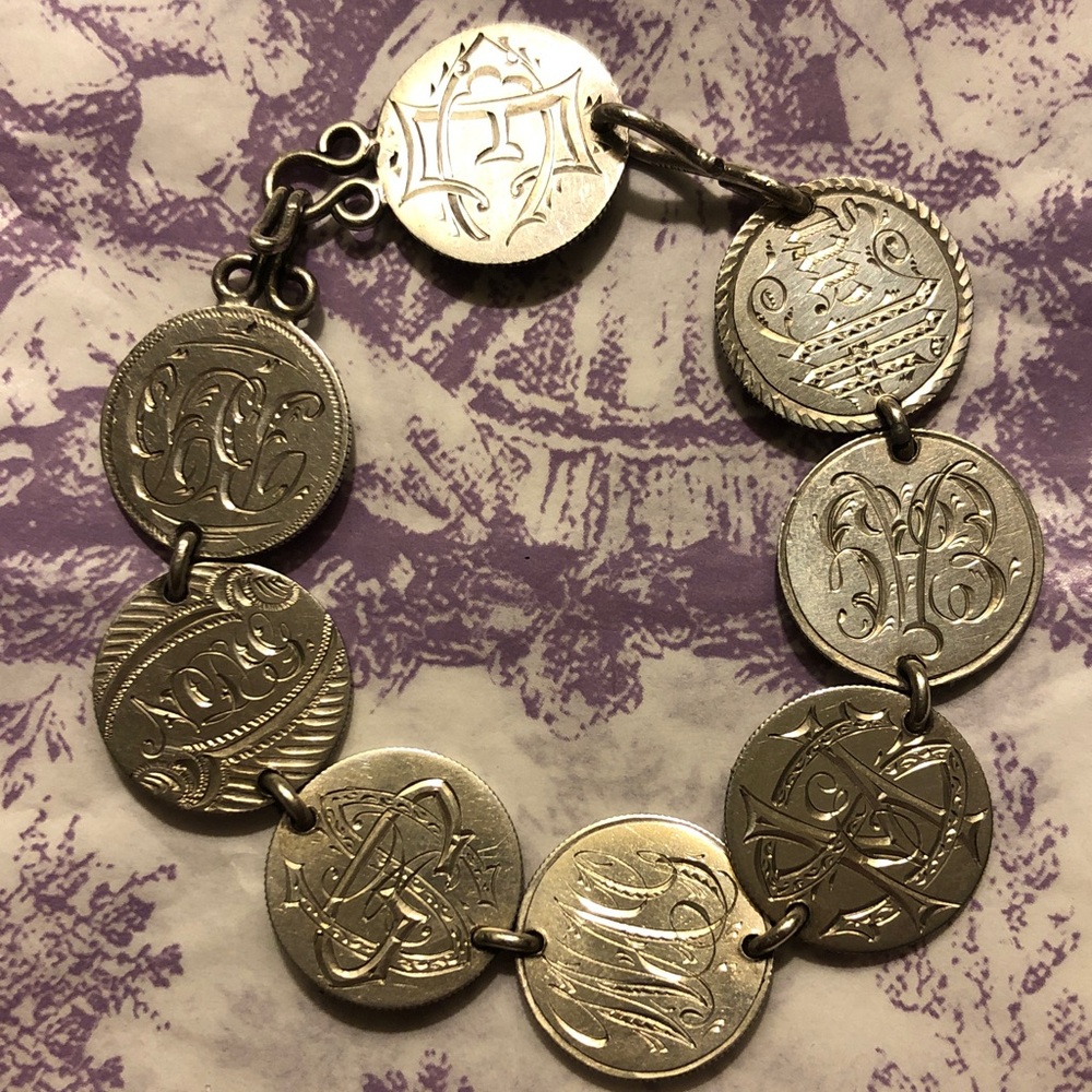 Victorian love tokens bracelet